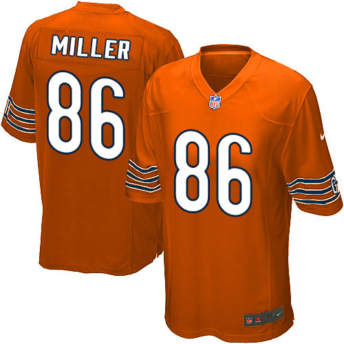 Men's Game Zach Miller Nike Jersey Orange Alternate - #86 NFL Chicago Bears